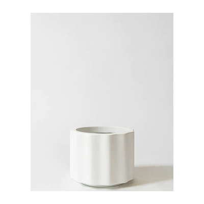 White tall cylinder pot